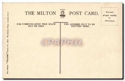 Dalzell House, Motherwell — widok budynku z dachami z płytek i wieżą — wydawca Milton, seria Gazette No 4610 — Rewers