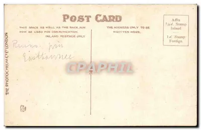 Zamek Herstmonceux — blisko Brighton — The Photocrom Co. Ltd. Londyn, nr 22899 — Rewers