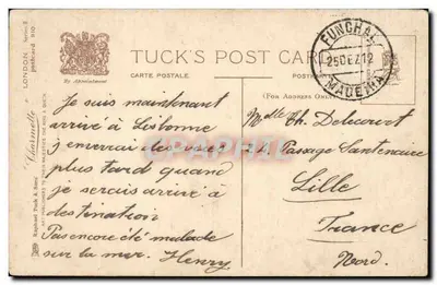 Ludgate Hill & St. Paul's, London — panoramic view — Tuck's Post Card n°10 — Back