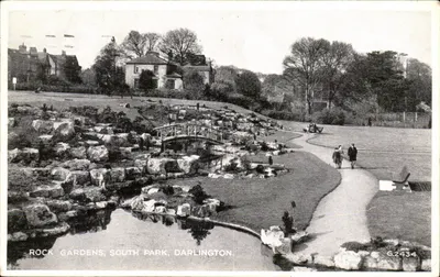 Rock Gardens, South Park, Darlington — wydawca Valentine's Postcard, nr G.2434