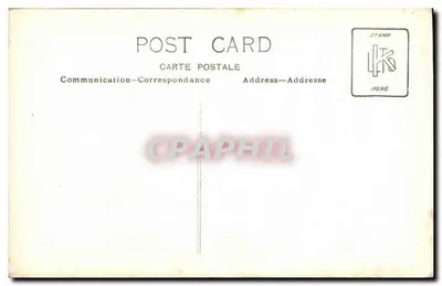 Soldado en uniforme — campo arbolado — tarjeta postal — Reverso