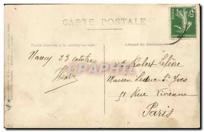 Grupo de soldados diante do monumento Drouot — Paris — editor desconhecido — Verso