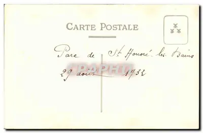 Familia y amigos en el parque — St-Honoré-les-Bains — Tarjeta postal — Reverso