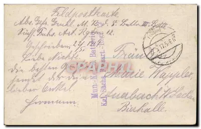 Kerk van Gaffrignan — uitzicht op het gebouw en het kerkhof — uitgever niet geïdentificeerd — Achterkant