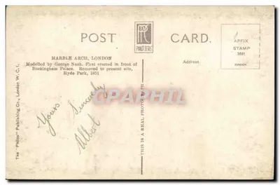 Marble Arch, Londyn — projekt George'a Nasha, przeniesiony w 1851 — 'Philco' Publishing Co., seria 1 — Rewers
