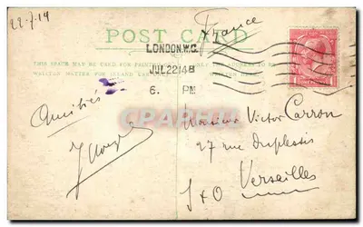 Hotel Imperial — Praça Russell, Londres — editor não visível — Verso