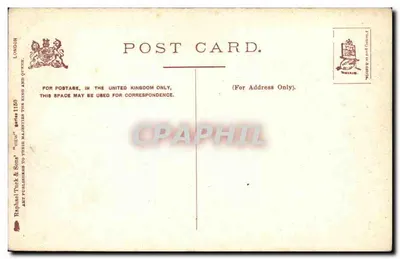 Londres — Os Guardas de Cavalo — editor Raphael Tuck & Sons, série 1150 — Verso