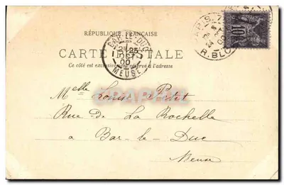Exposição Universal de Paris 1900 — Carte postale illustrée avec timbres nationaux — editor não visível — Verso