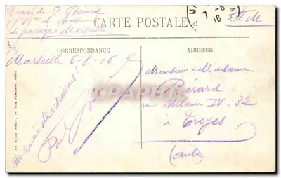 Marseille — De Cannebière — Uitgever Picon, n°58 — Achterkant