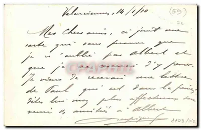 瓦伦西亚高中 — 绘画班 — Valenciennes Delkart出版社，编号 3978 — 背面