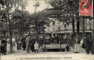Place Gambetta (XX) — Le Métropolitain — L'Entrée — C.P. — n°1071