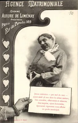 Agência Matrimonial — Sra. Aurore de Liménay, Diretora — Bergeret e Cie, Nancy