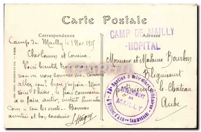 Camp de MAILLY — Mitraillleuses à l'affût — ND. Phot. — Verso