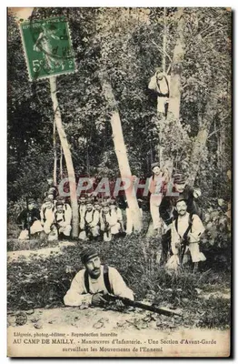 No Campo de Mailly — Manobras de Infantaria — Uma Seção de Avançada Monitorando os Movimentos do Inimigo — Lédegeois, fotógrafo-editor