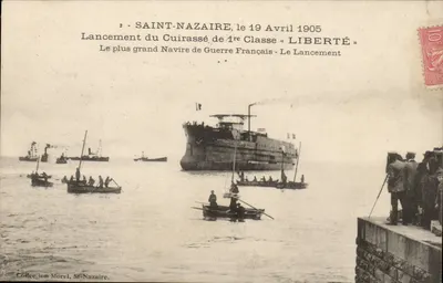 Saint-Nazaire — Lancement du cuirassé de 1re classe « Liberté » — Collection Morel, St-Nazaire