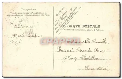 Menina brincando com flores — Feliz Páscoa — V.P. PARIS — Verso