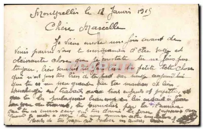 Soldado e menina pequena — cena religiosa — Montpellier, 1915 — Verso