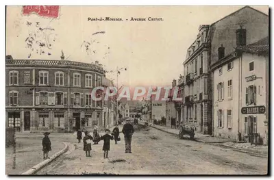 Ponte-a-Mousson - Avenida Carnot — editor H. Hébert, número de série não visível
