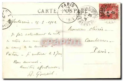 La Souterraine (Creuse) — Porta St-Jean — A. de Nuance, editor, Gueret — Verso