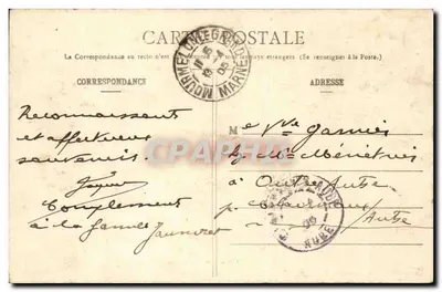 MOURMELON-le-GRAND e o Campo de Châlons — Vista tirada em balão — Livraria Militar Guérin, Mourmelon — Verso