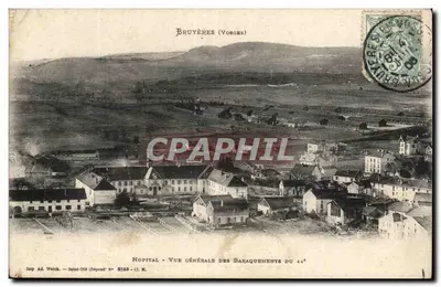 Bruyères (Vosges) — Hospital — Vista geral dos barracões do 44º — editor A.D. Weich, Saint-Dié (Resposta) N° 3383 - Cl. M.