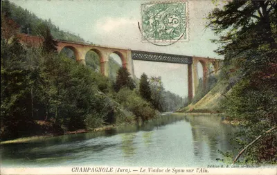 Champagnole (Jura) — O Viaduto de Syam sobre o Ain — Edição G. B. Lons-le-Sauchier