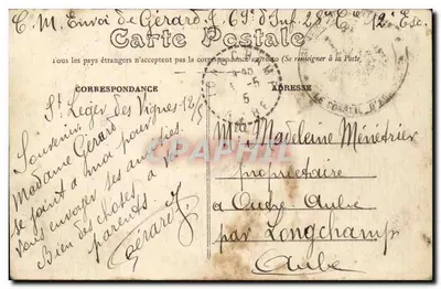 Bourges — Katedra — Widok z ogrodu Hôtel de Ville — Wydawca É.M. nr 205 — Rewers