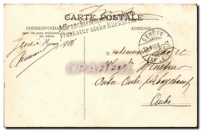 Suíça - Schweiz - Genebra e o Lago - vista tirada de Saint-Pierre - Bilhete postal antigo — Verso