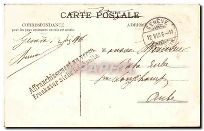 Geneva — The English Garden — J.J. Frères, Phot.-Publishers, Geneva — Back