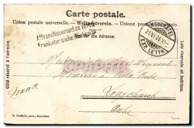 Un fuerte temporal en el lago de Neuchâtel — E. Chiffelle, fot. Neuchâtel, n° 840 b — Reverso