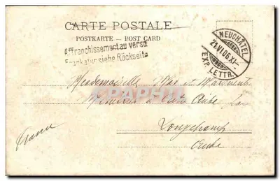 Gorges de l'Areuse — Puente de piedra sobre un torrente — O.P.N. 2841 — Reverso