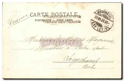 Neuchâtel - Zamek — widok z balkonu — C.P.N.13 — Rewers