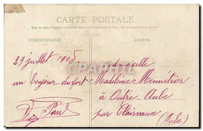 Pensée — carta postal decorativa com 5 vignettes — Poirat, editor, Toul — Verso