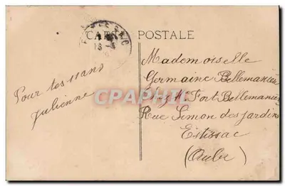 Mädchen, das mit einem Blumenkorb spielt — Frohe Geburtstagskarte — unbekannter Verlag, Nr. 4081 — Rückseite