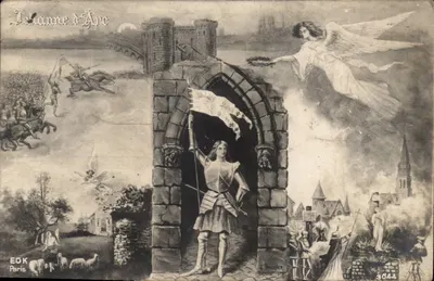 Joana d'Arc — cena histórica com anjo — EOK Paris, n° 3044