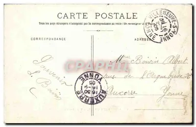 Villeneuve-sur-Yonne — Vista general — Lib. Imp. Bénéton, en Villeneuve — Reverso