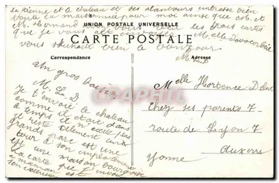 Seignelay (Yonne) — Stary Zamek Colberta — Rysunek H. Mathieu — Rewers