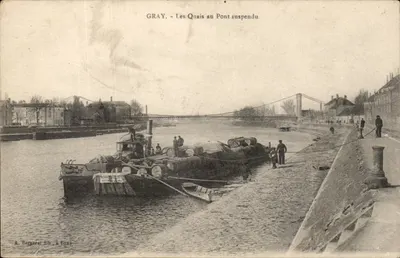 Gray - Os Quais no Ponte Suspensa — A. Bergerat, Livraria em Gray
