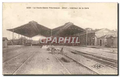 Interior da Estação — La Haute-Saône Pittoresque — GRAY — C.L.B