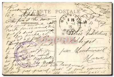 Vincennes — Wewnętrzne wnętrze forteczne — Ogólny widok kaplicy i dzielnicy artylerii — E.M. nr 4506 — Rewers