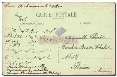Ruinen des Ersten Weltkriegs 1914-1918 — Lille, Rue de Béthune — E.C. — Rückseite