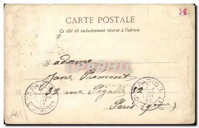 Tours — Widok mostu kamiennego — Librairie P. Verneaux, Tours — Rewers