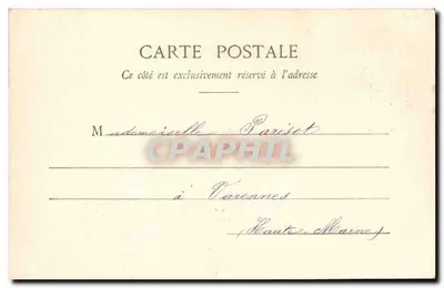 A Caça — Sujeto: jovem mulher em traje de caçador — Fotografia A. Bérebert & Cie, Nancy — Verso