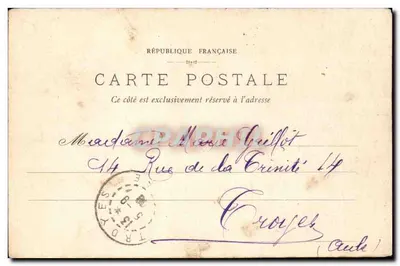 Castillo de Compiègne — Habitación de Marie-Antoinette — E. D. COMPIÈGNE, n°57 — Reverso