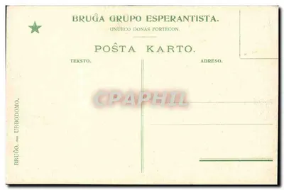 Bruges — Hôtel de Ville et édifice gothique — Brugă Grupo Esperantista — Rewers