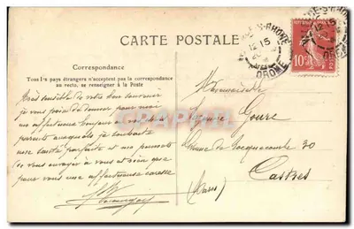 Piekna Drôme — Widok z Avenue Gambetta w Valence — Artige fils, wydawca, Aubenas (Ardèche) nr 3480 — Rewers
