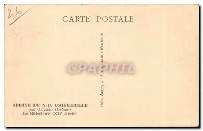Abpia N.-D. d'Aiguebelle — Refektarz (XII wiek) — przez Grignan (Drôme) — Rewers