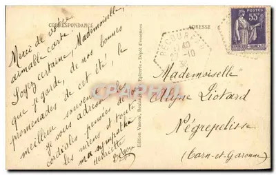 Recoubeau (Drôme) — Klasztor i Zamek — Wydawnictwo Vanoni, Epicerie — Rewers