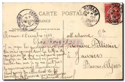 Romans — Saudações de Romans — Cliché E. Morel — Verso
