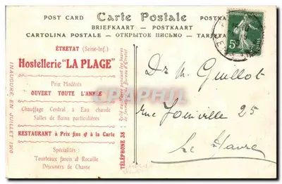 ÉTRETAT — Plac i Hotel de la Plage — E. F., Jhoc — Rewers